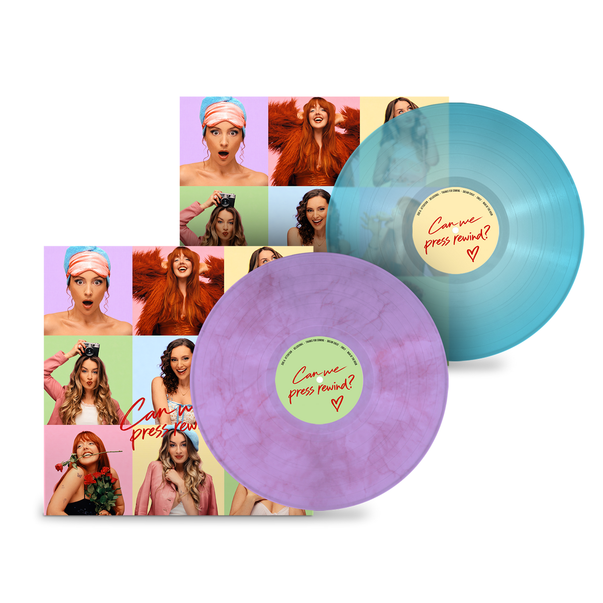 Can We Press Rewind - Transparent Blue + 'Purple Marble' LP + Signed A6 Love Letter